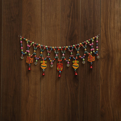 Banaras handpainted heavy wooden & terracotta toran 07