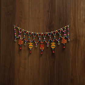 Banaras handpainted heavy wooden & terracotta toran 07