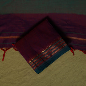 Dharwad Cotton 3pc Unstitched Dress Material Suit Set with Woven Zari Border 30