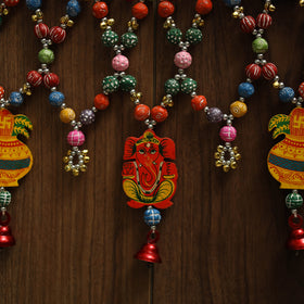 Banaras handpainted heavy wooden & terracotta toran 07