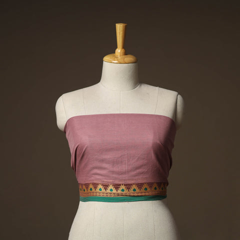 Peach - Kanchipuram Weave Cotton Blouse Piece 63