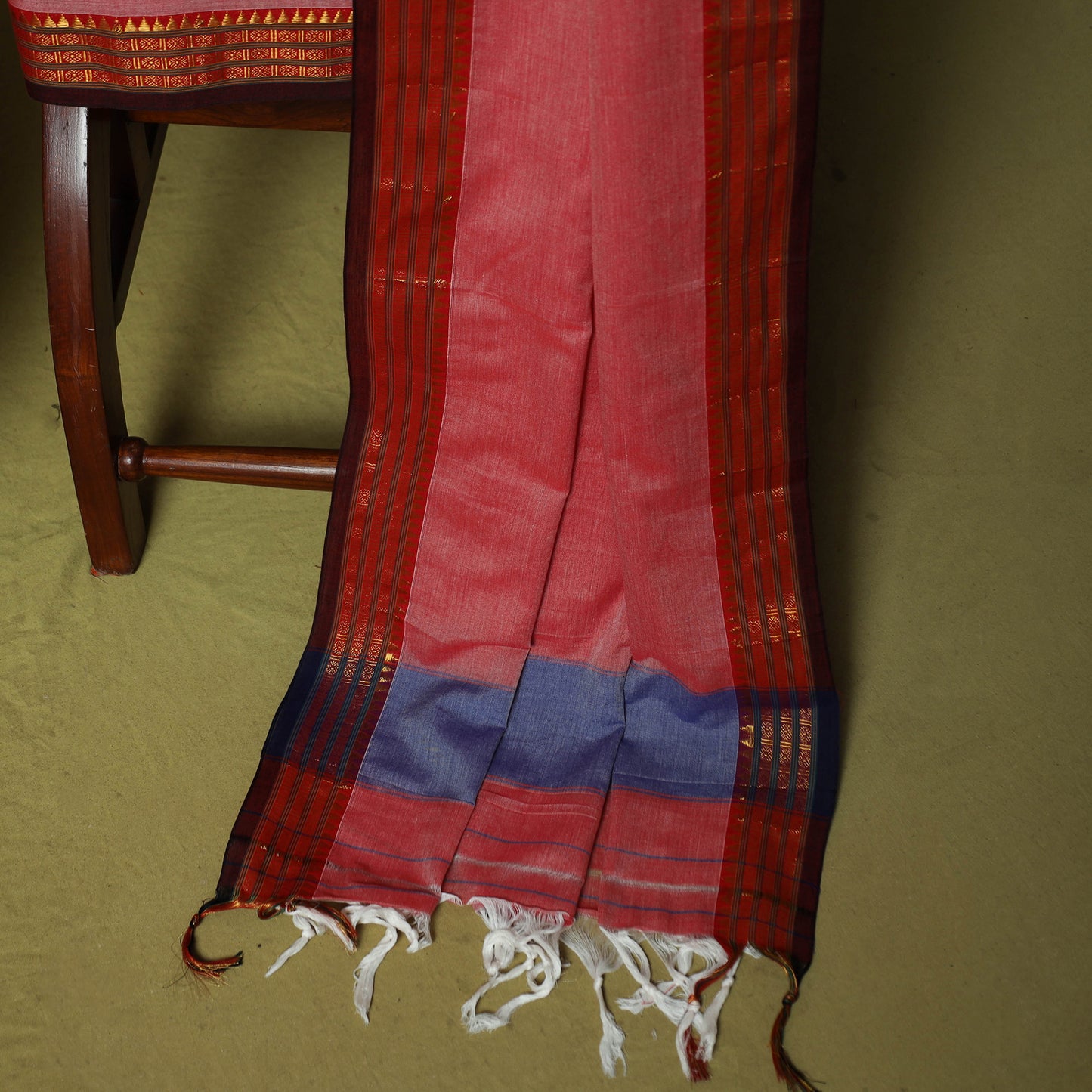 Dharwad Cotton 3pc Unstitched Dress Material Suit Set with Woven Zari Border 32