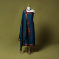 Dharwad Cotton 3pc Unstitched Dress Material Suit Set with Woven Zari Border 33