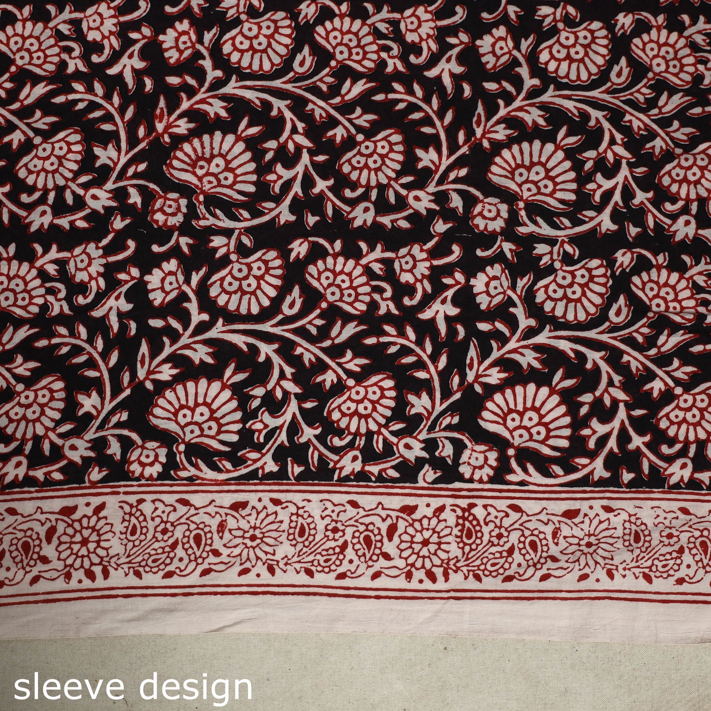 Black - bagh patchwork cotton unstitched kurta material