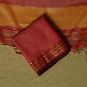 Dharwad Cotton 3pc Unstitched Dress Material Suit Set with Woven Zari Border 34