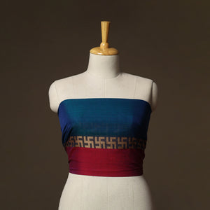 Blue - Dharwad Weave Cotton Blouse Piece 10