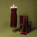 Dharwad Cotton 3pc Unstitched Dress Material Suit Set with Woven Zari Border 38