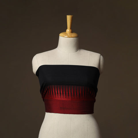 Black - Dharwad Weave Cotton Blouse Piece 13
