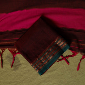 Dharwad Cotton 3pc Unstitched Dress Material Suit Set with Woven Zari Border 38