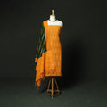 Yellow - Pochampally Ikat Cotton 3pc Unstitched Dress Material Suit Set 21