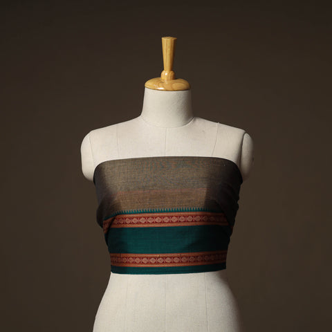 Brown - Dharwad Weave Cotton Blouse Piece 19