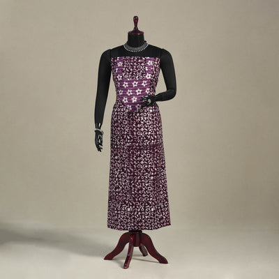 Purple - batik patchwork cotton unstitched kurta material