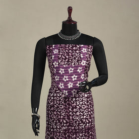 Purple - batik patchwork cotton unstitched kurta material