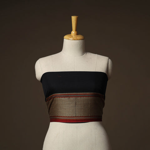 Black - Dharwad Weave Cotton Blouse Piece 23