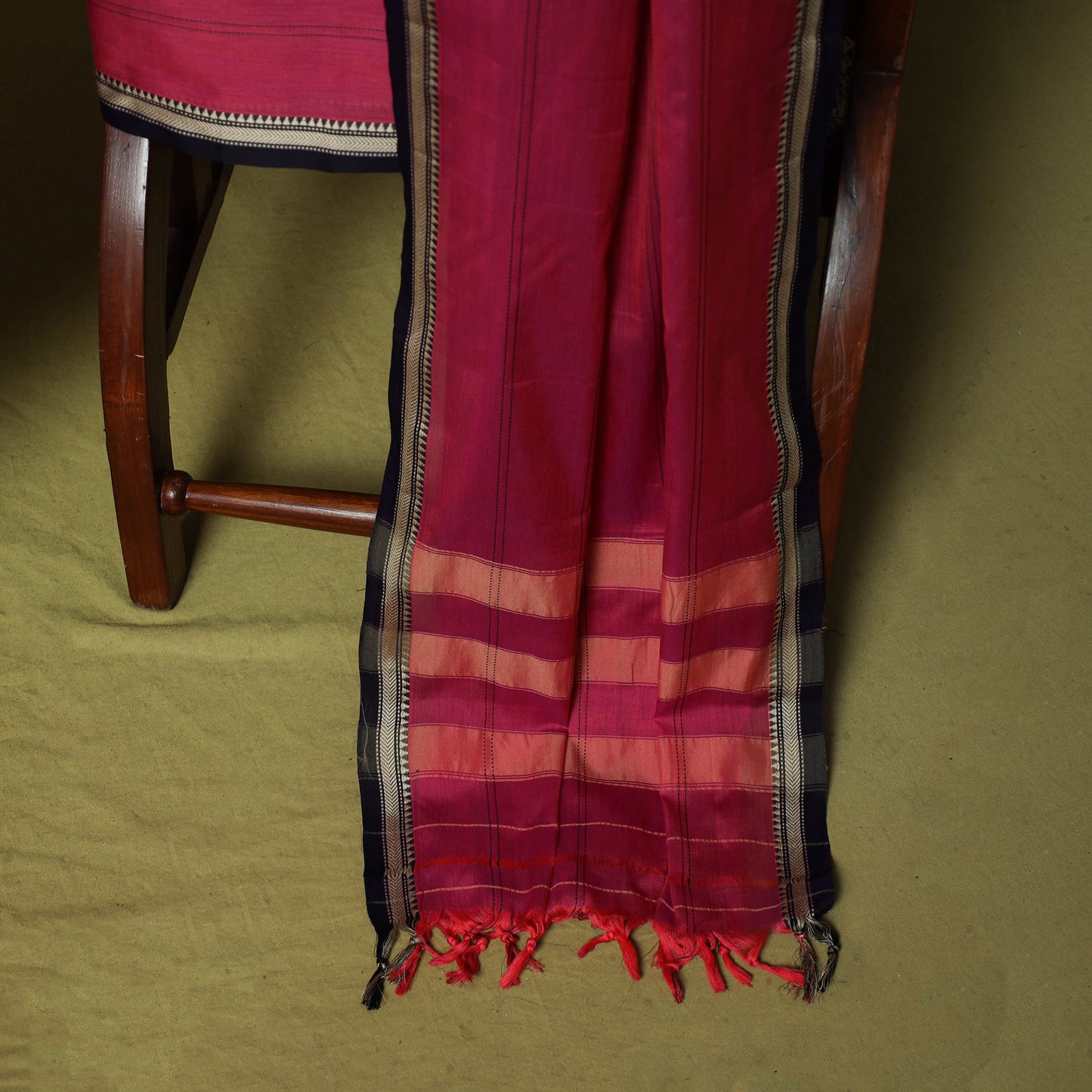 Dharwad Cotton 3pc Unstitched Dress Material Suit Set with Woven Border 41