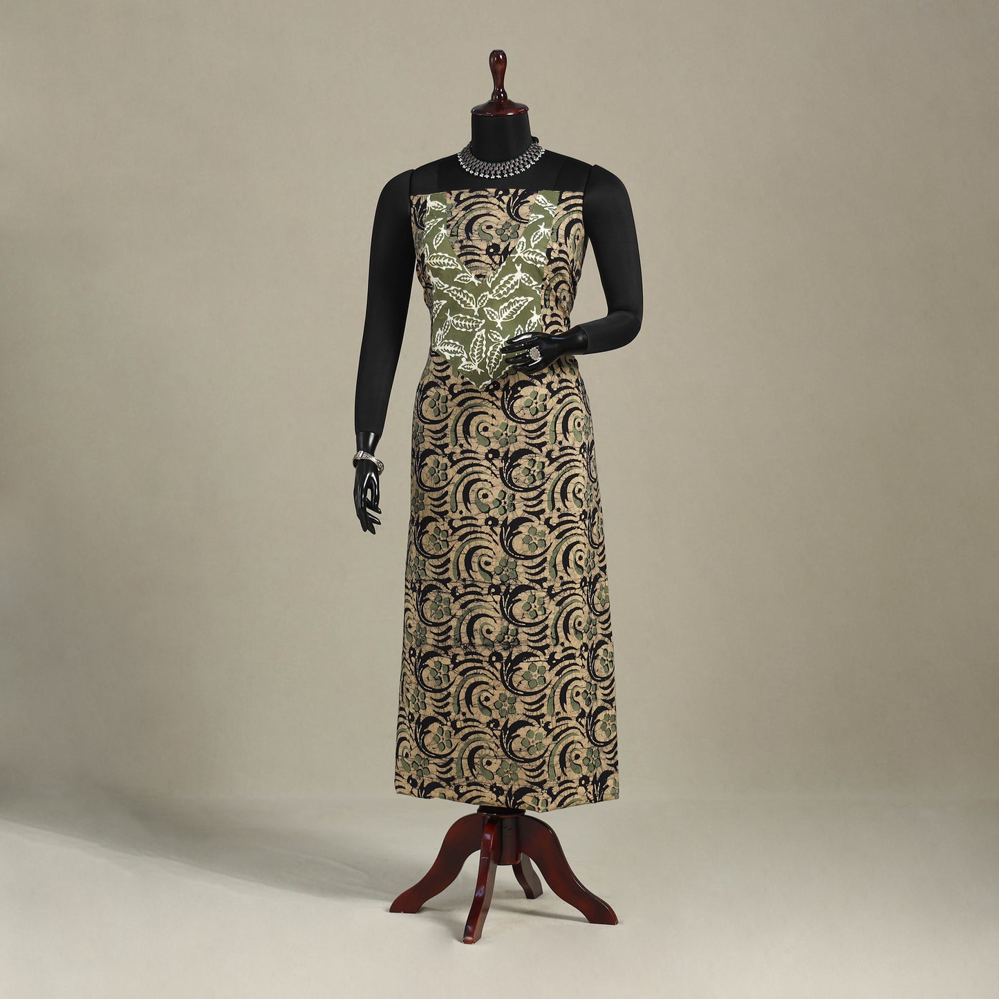 Brown - batik patchwork cotton unstitched kurta material