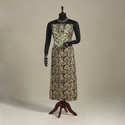 Brown - batik patchwork cotton unstitched kurta material