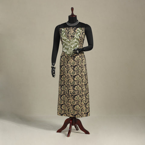 Brown - batik patchwork cotton unstitched kurta material