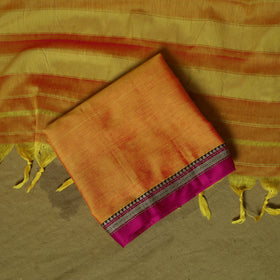 Dharwad Cotton 3pc Unstitched Dress Material Suit Set with Woven Border 43