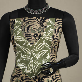 Brown - batik patchwork cotton unstitched kurta material