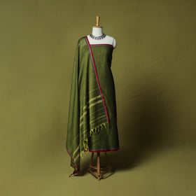 Dharwad Cotton 3pc Unstitched Dress Material Suit Set with Woven Border 45