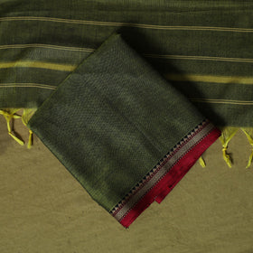 Dharwad Cotton 3pc Unstitched Dress Material Suit Set with Woven Border 45