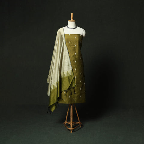 Mangalagiri Silk Cotton Thread Work 3pc Unstitched Dress Material Suit Set 30