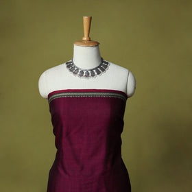 Dharwad Cotton 3pc Unstitched Dress Material Suit Set with Woven Border 47