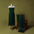 Dharwad Cotton 3pc Unstitched Dress Material Suit Set with Woven Border 50