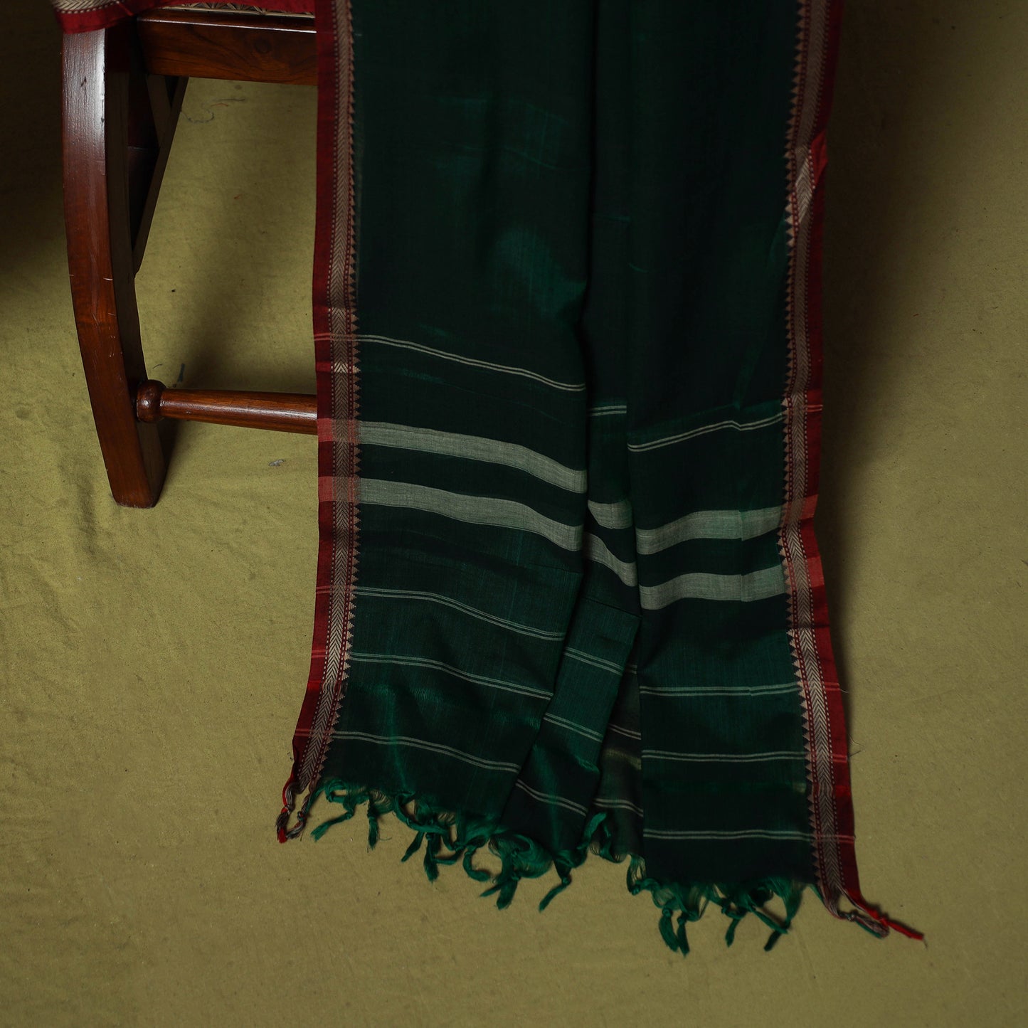 Dharwad Cotton 3pc Unstitched Dress Material Suit Set with Woven Border 50