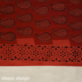 Red - bagh patchwork cotton unstitched kurta material