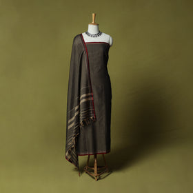 Dharwad Cotton 3pc Unstitched Dress Material Suit Set with Woven Border 51
