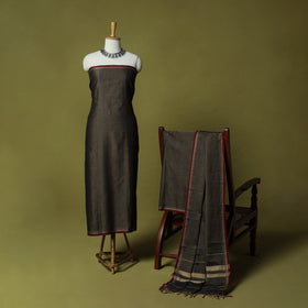 Dharwad Cotton 3pc Unstitched Dress Material Suit Set with Woven Border 51