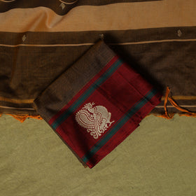Dharwad Woven Cotton 3pc Unstitched Dress Material Suit Set with Border 08