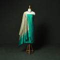 Green - Mangalagiri Silk Cotton Thread Work 3pc Unstitched Dress Material Suit Set 36