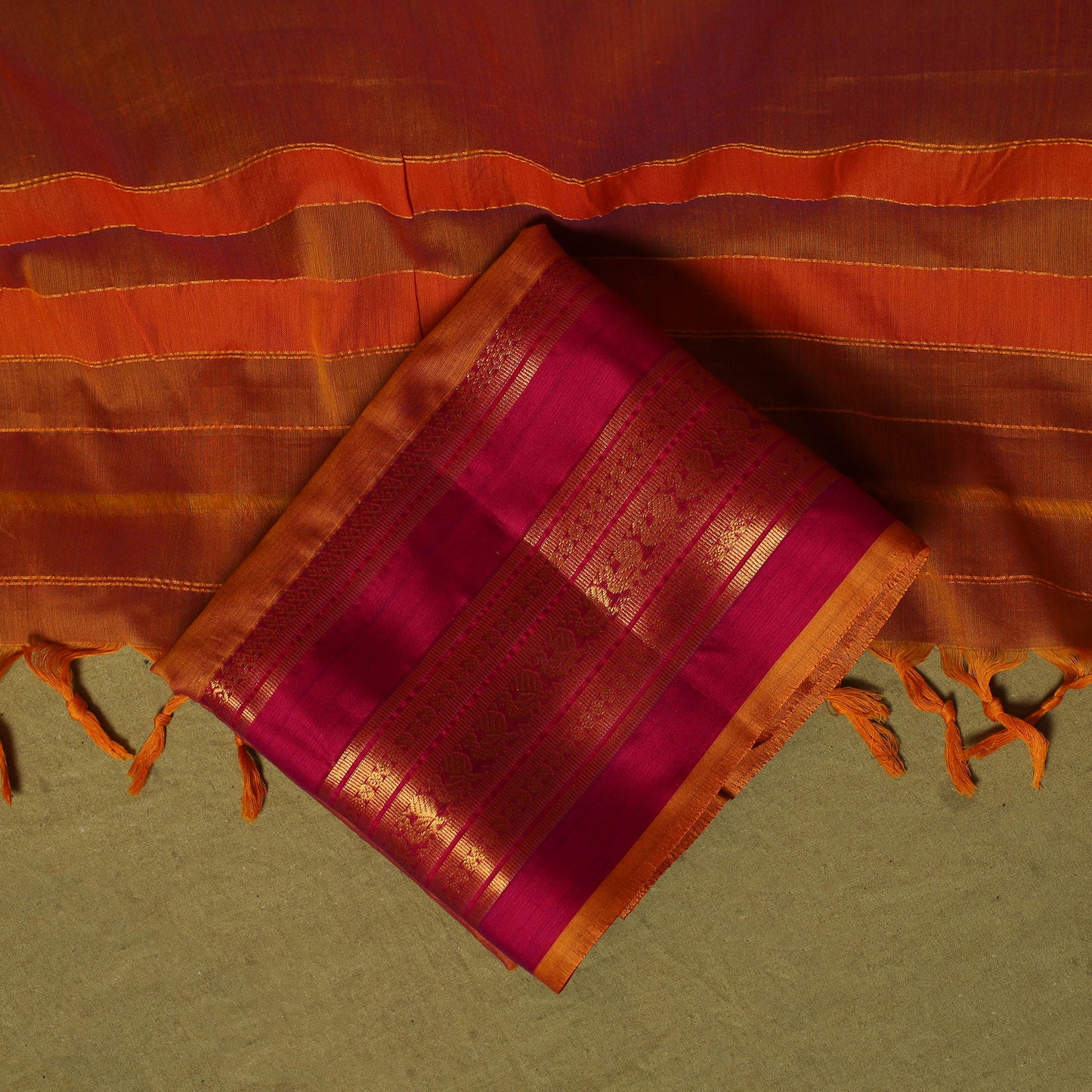 Dharwad Semi Cotton 3pc Unstitched Dress Material Suit Set with Woven Zari Border 13