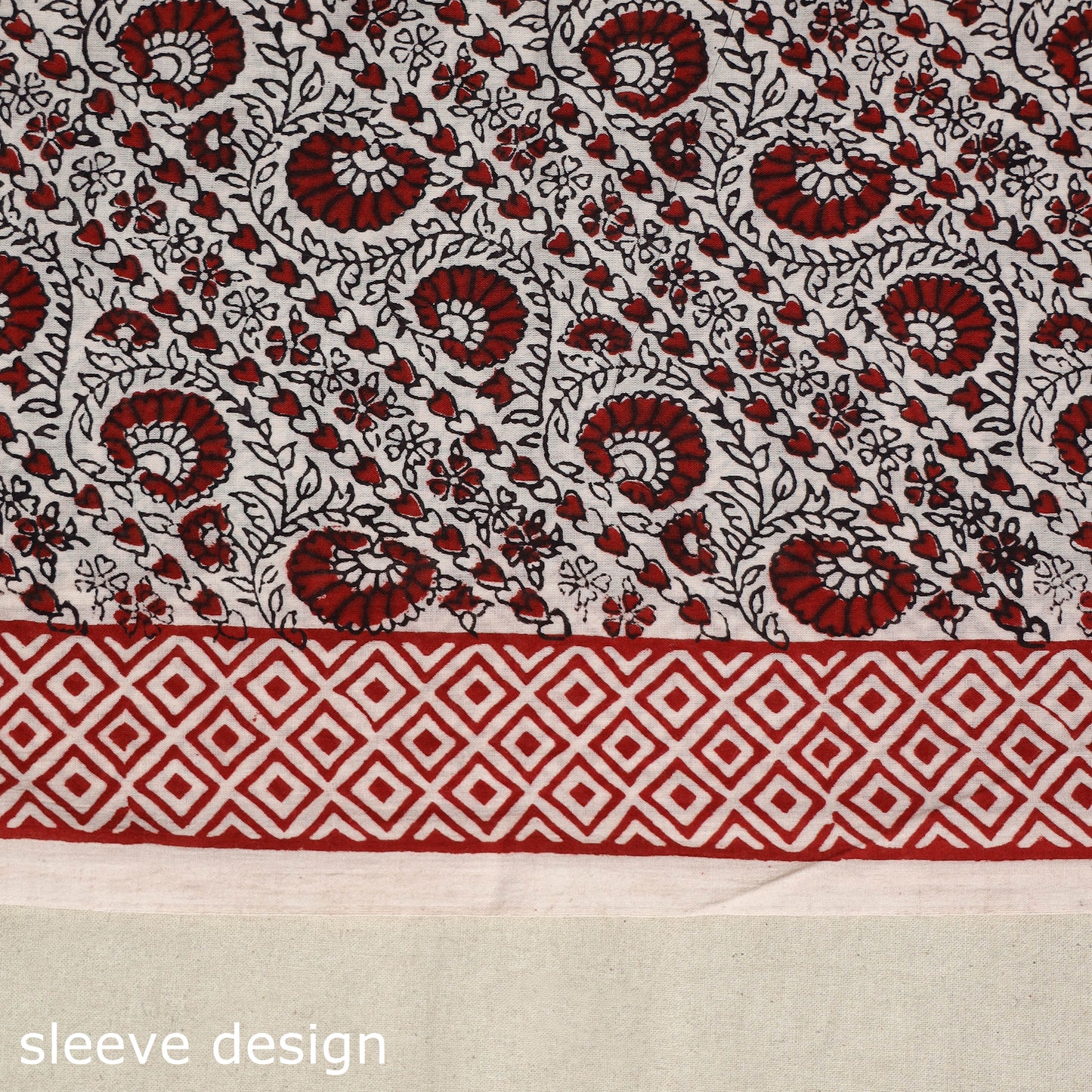 Beige - bagh patchwork cotton unstitched kurta material