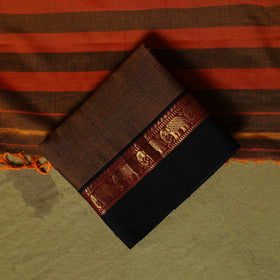 Dharwad Cotton 3pc Unstitched Dress Material Suit Set with Woven Zari Border 15