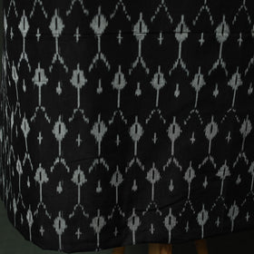 Black - Pochampally Ikat Mercerised Cotton 2pc Unstitched Dress Material Kurta Set 38