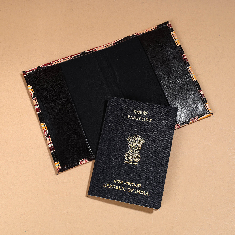 Handcrafted Embossed Leather Passport Cover