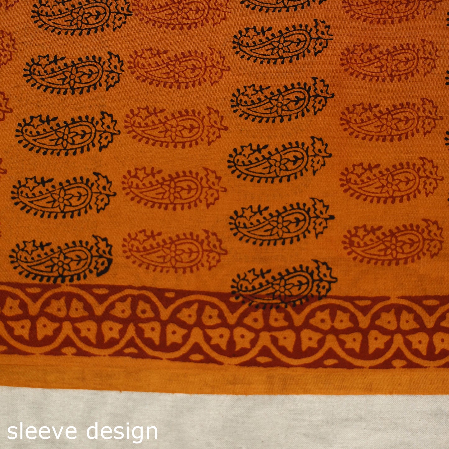 Orange - bagh patchwork cotton unstitched kurta material