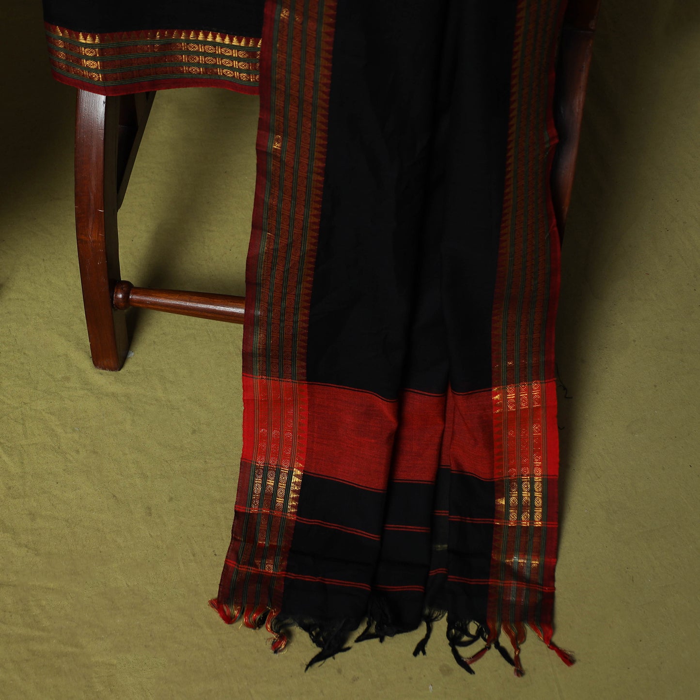Dharwad Cotton 3pc Unstitched Dress Material Suit Set with Woven Zari Border 28
