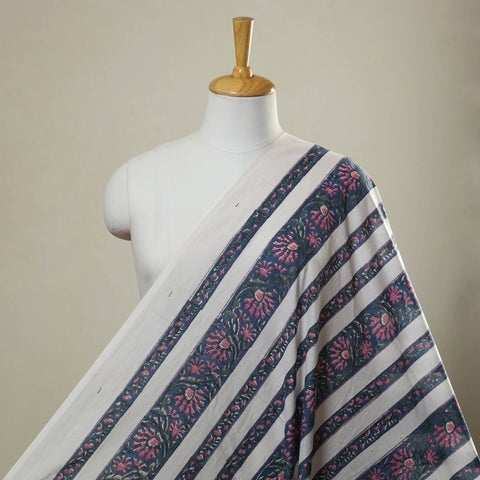 Grey - Sanganeri Block Printed Cotton Precut Fabric (1.4 Meter)