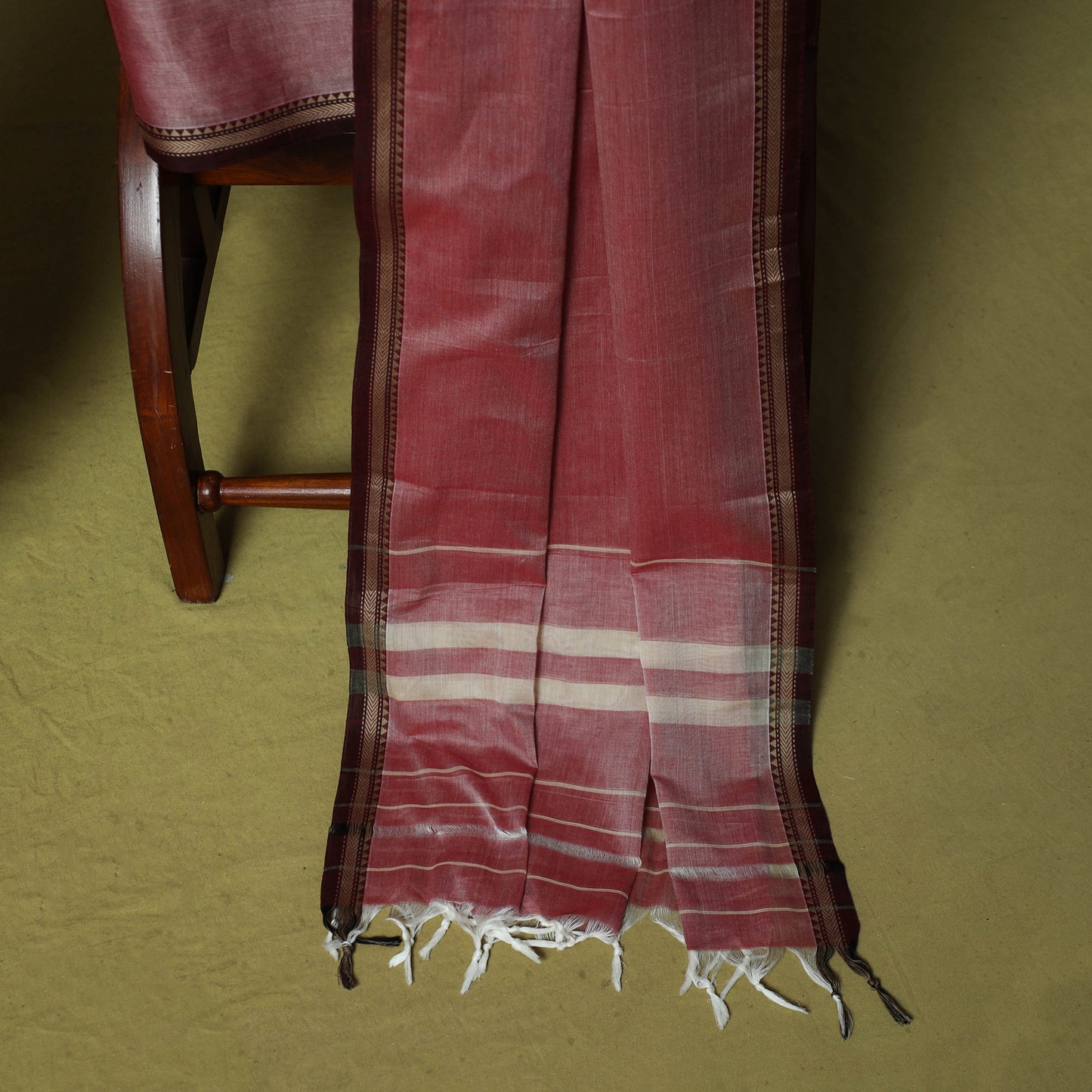 Dharwad Cotton 3pc Unstitched Dress Material Suit Set with Woven Border 52