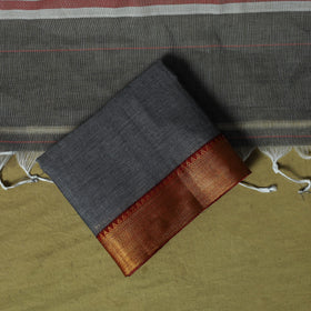 Dharwad Cotton 3pc Unstitched Dress Material Suit Set with Woven Zari Border 77
