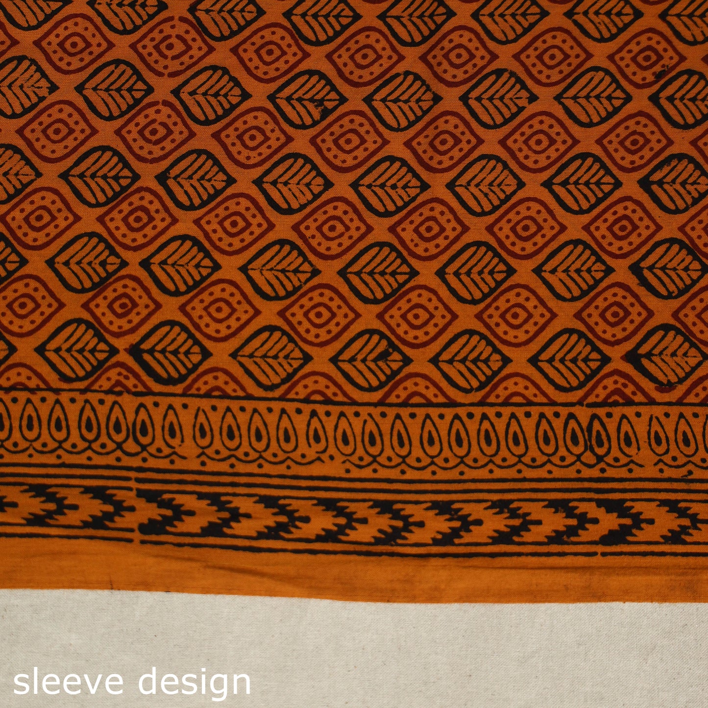 Orange - bagh patchwork cotton unstitched kurta material