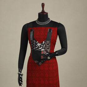 Red - bagh patchwork cotton unstitched kurta material