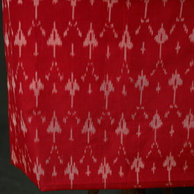 Red - Pochampally Ikat Mercerised Cotton 2pc Unstitched Dress Material Kurta Set 44