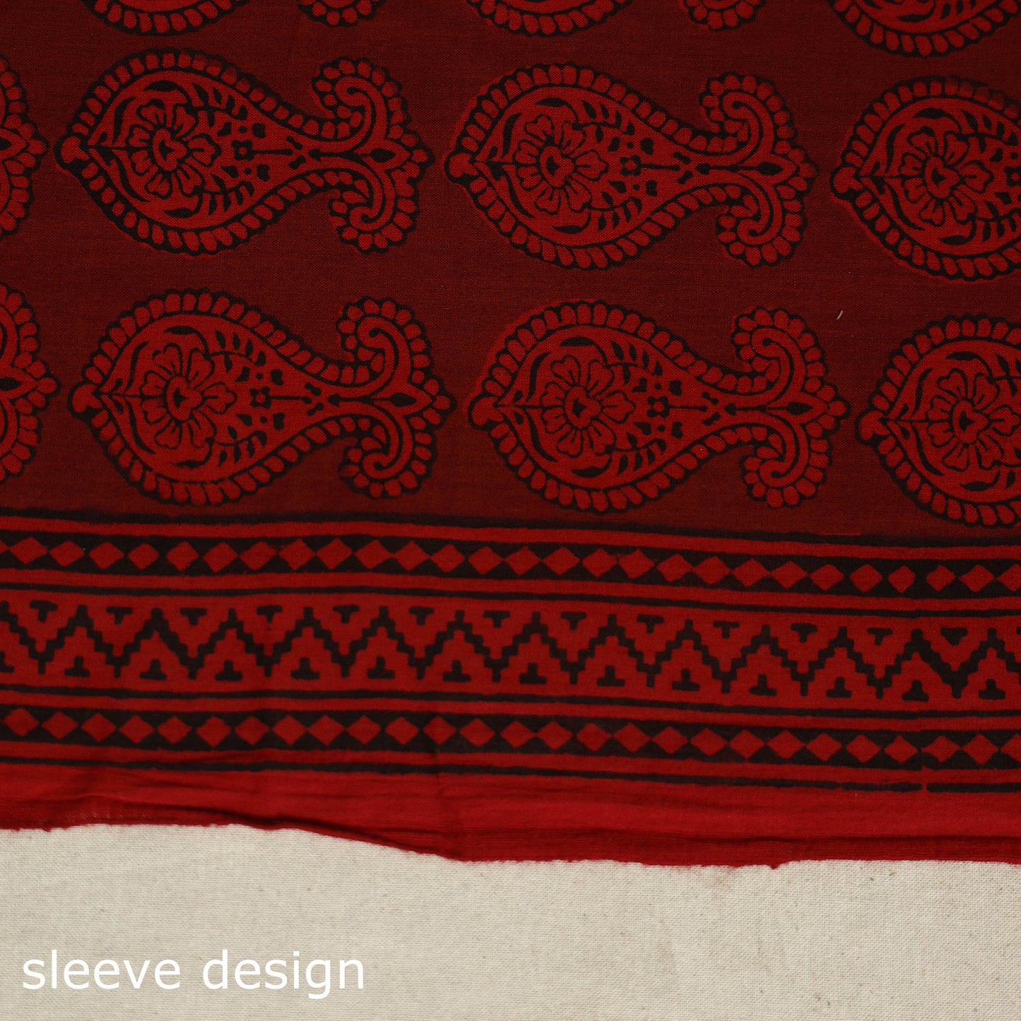 Red - bagh patchwork cotton unstitched kurta material