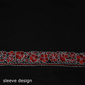Black - Hand Embroidered Cotton Kashida 2pc Unstitched Dress Material Kurta Set 05